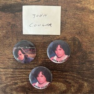 VTG 80’s Bruce John Cougar Mellencamp Concert buttons pins heartland rock